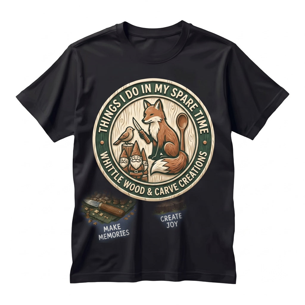 Whittling Wood Carving Graphic Forest Wildlife Animals Unisex TShirt