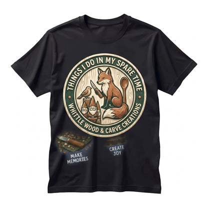 Whittling Wood Carving Graphic Forest Wildlife Animals Unisex TShirt