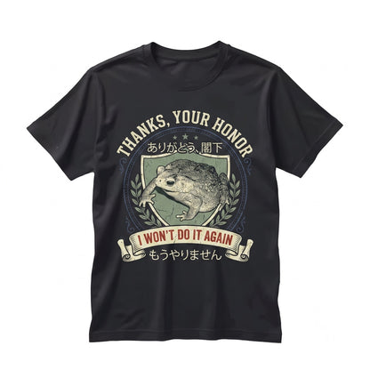 I Wont Do It Again Funny Frog Graphic Vintage Toad Quote Unisex TShirt