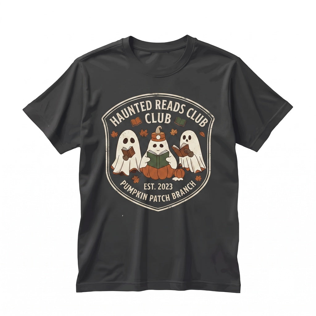 Fall Reading Ghost Book Lover Halloween Vibes Unisex TShirt