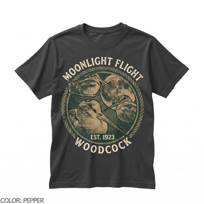 American Woodcock Timberdoodle Vintage Cosmic Moon Galaxy Birder Gift Graphic Unisex TShirt