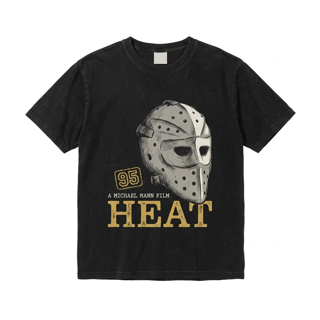 1995 Retro Action Movie Bank Heist Hockey Mask Scene Vintage Crime Graphic Unisex TShirt