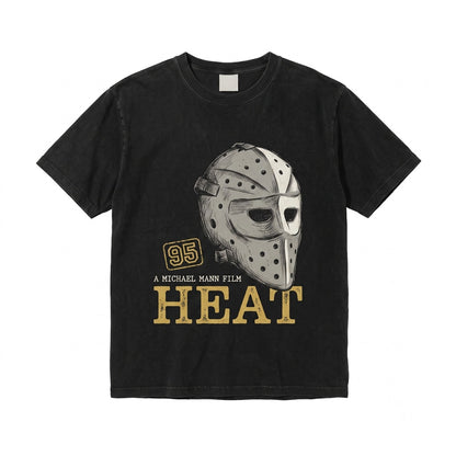 1995 Retro Action Movie Bank Heist Hockey Mask Scene Vintage Crime Graphic Unisex TShirt