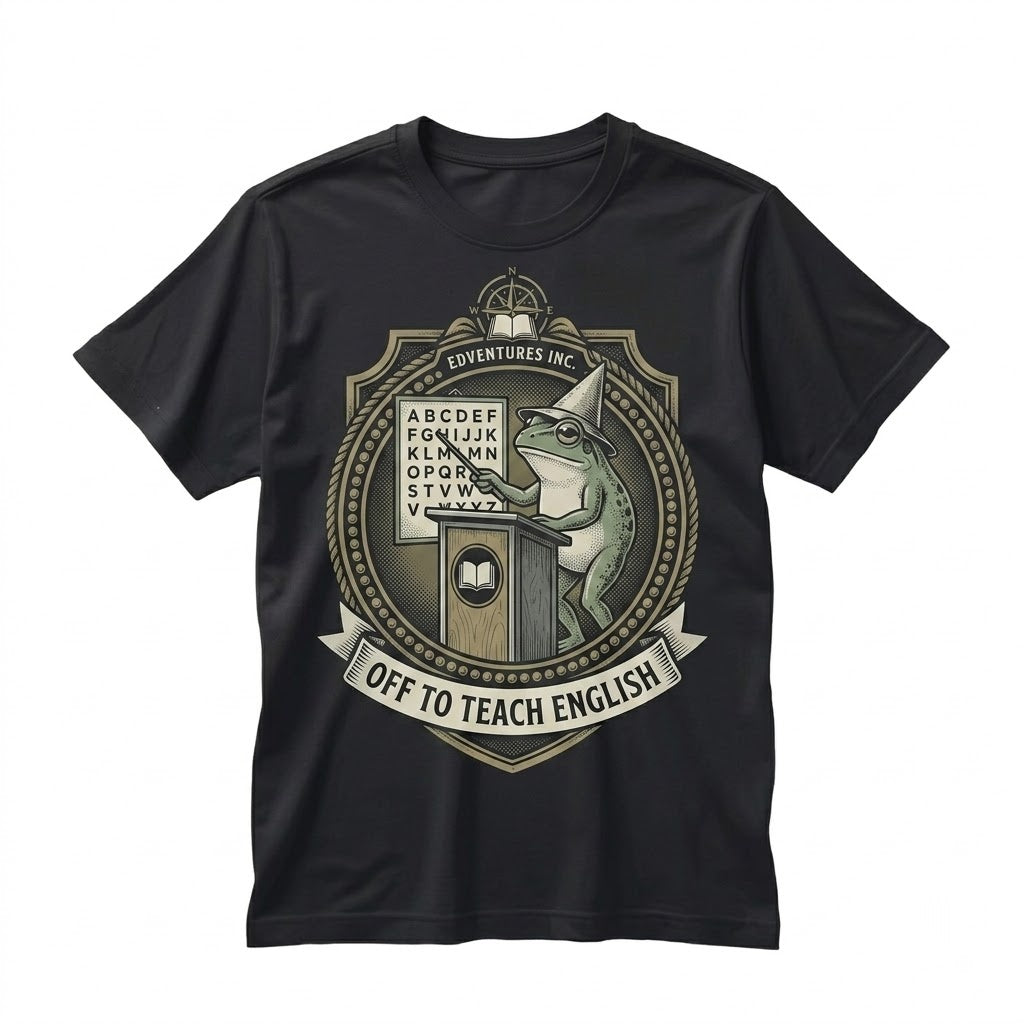Funny Frog Riding Scooter English Literature High School Educator Reading Gift Unisex TShirt