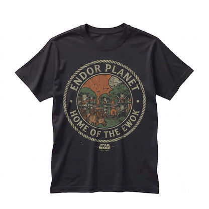 Vintage Forest Moon of Endor Ewok Planet Graphic Retro SciFi Theme Park Family Vacation Apparel Unisex TShirt