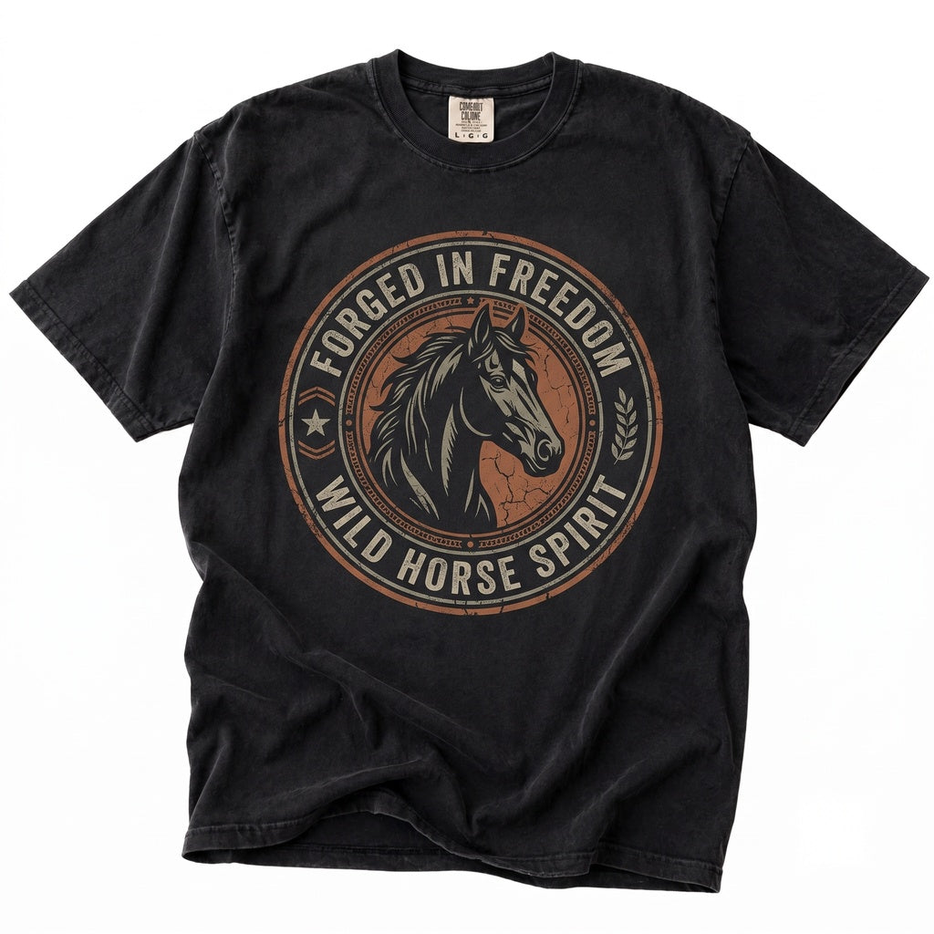 Black Horse Graphic Western Country Equestrian Apparel Gift Unisex TShirt