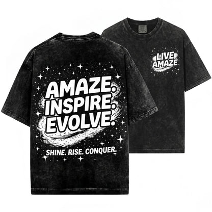 Amaze Space Minimalist Galaxy Graphic Sci-Fi Aesthetic Project Hail Mary Inspired Lover Gift Unisex Wash T-Shirt