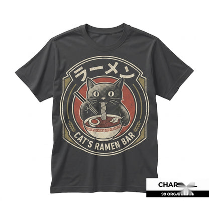 Kawaii Japanese Ramen Cat Sweatshirt Cute Anime Noodle Bowl Foodie Graphic Apparel Unisex TShirt