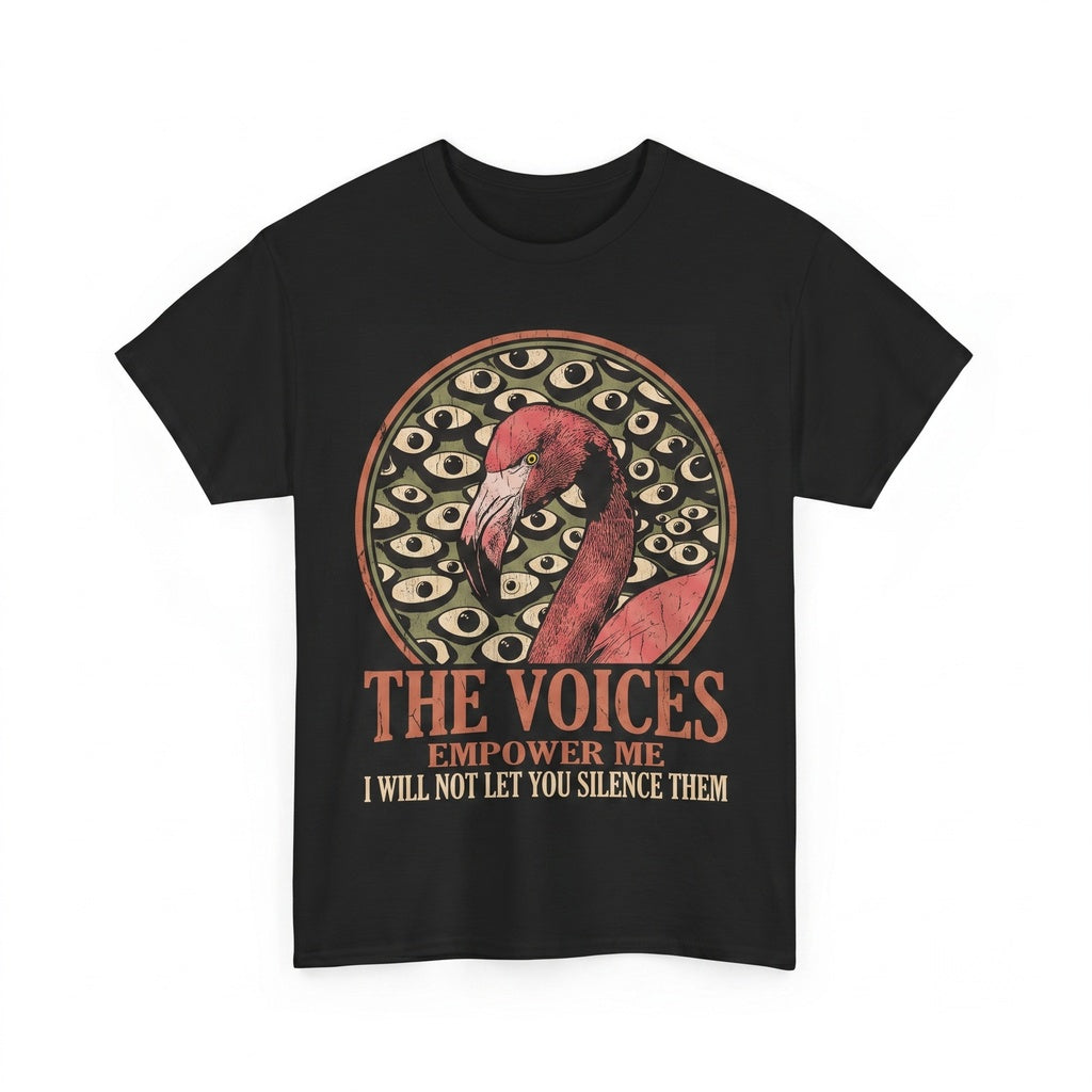 The Voices Empower Me Flamingo Vintage Japanese Graphic Retro Cotton Top Unisex TShirt