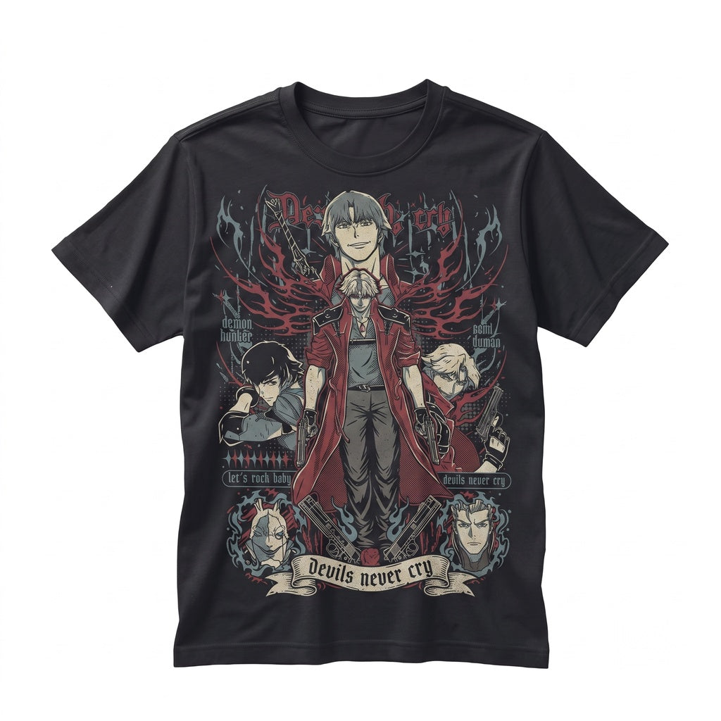 Dante Shooting Dual Pistols Demon Hunter Video Game Graphic Premium Unisex TShirt