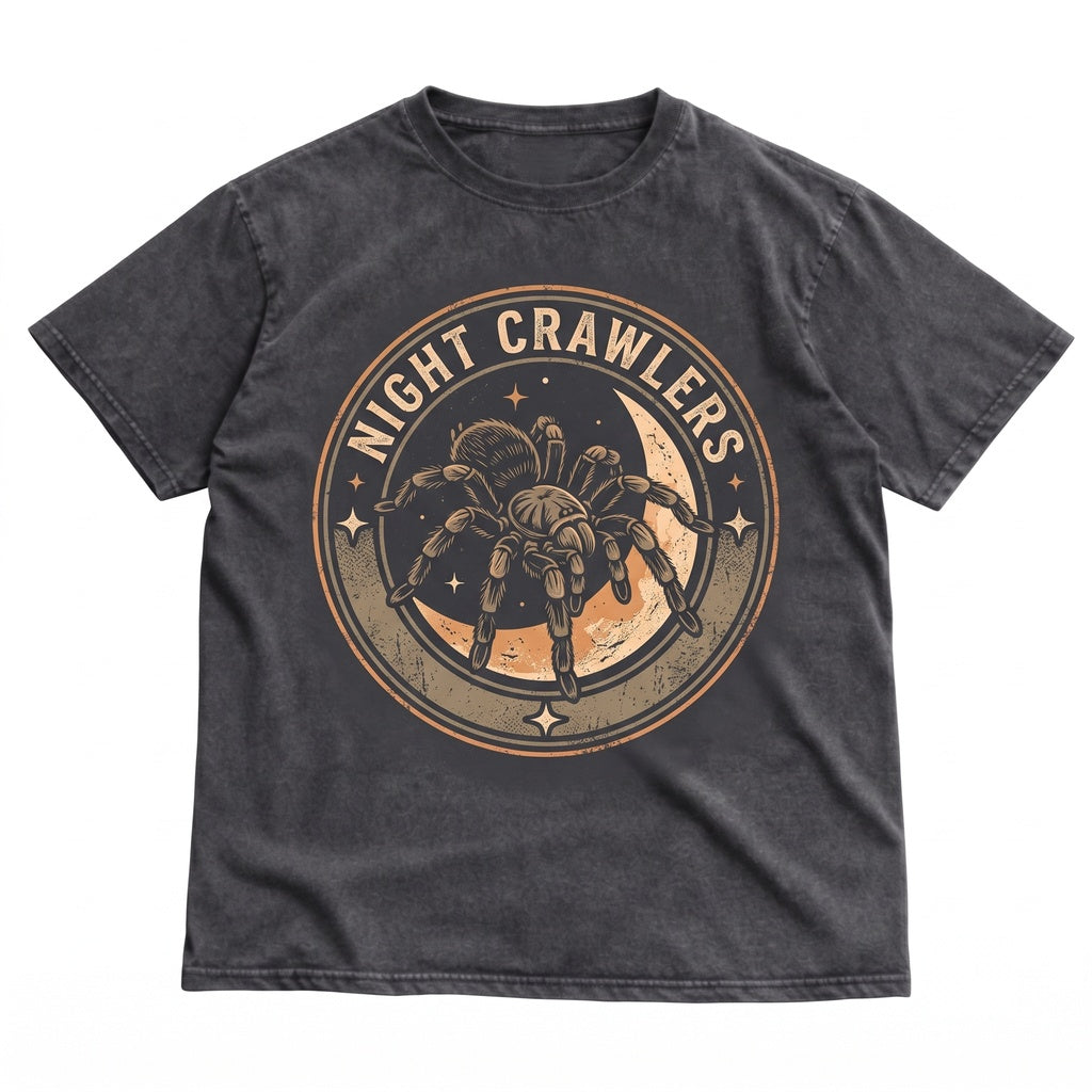 Three Tarantula Moon Funny Spider Graphic Vintage Gothic Arachnid Lover Gift Unisex TShirt