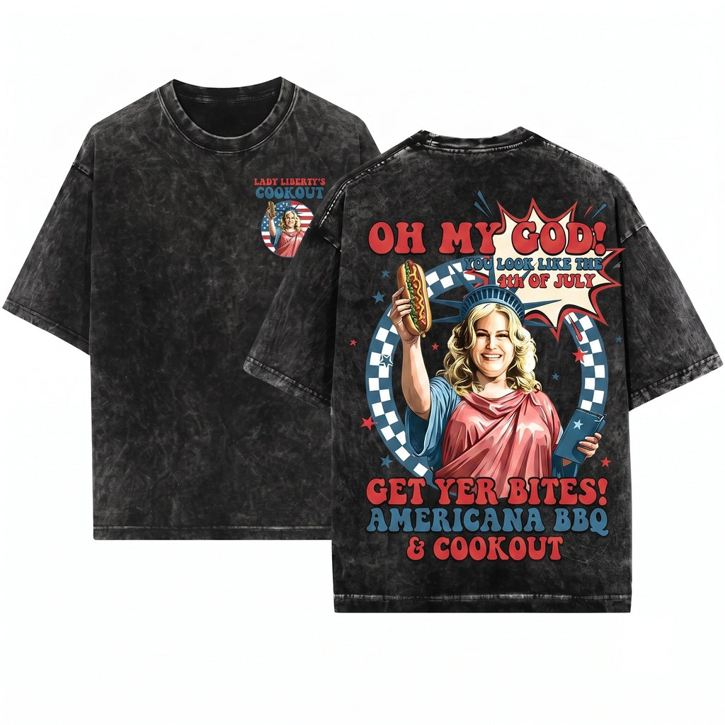 Jennifer Coolidge Oh My God You Look Like The 4th Of July Funny Patriotic Pop Culture Meme Gift Unisex Wash T-Shirt