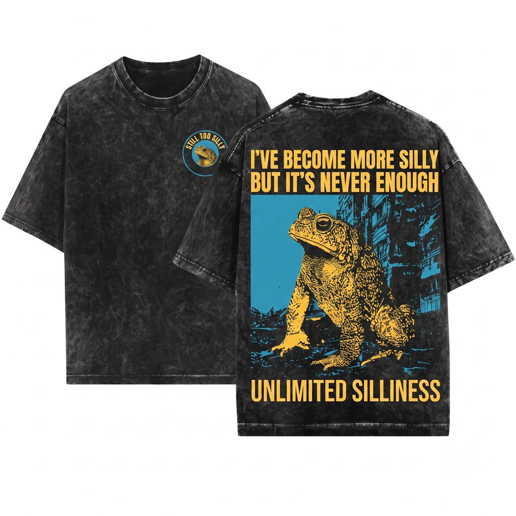 Ive Become Too Silly Funny Frog Meme Graphic Vintage Humor Top Unisex Wash T-Shirt
