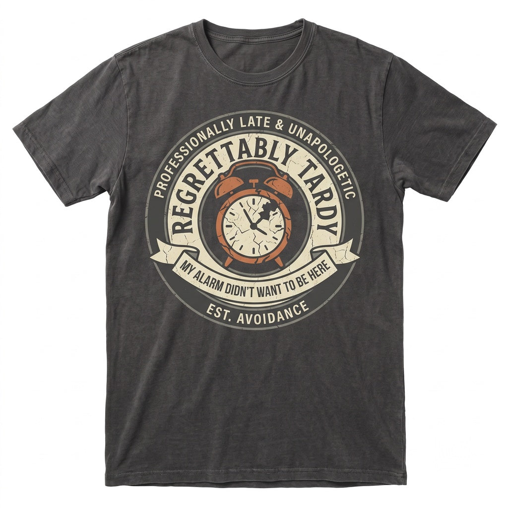 Funny Im Late Saying Sarcastic Humor Novelty Graphic Gift for Men Women Unisex TShirt