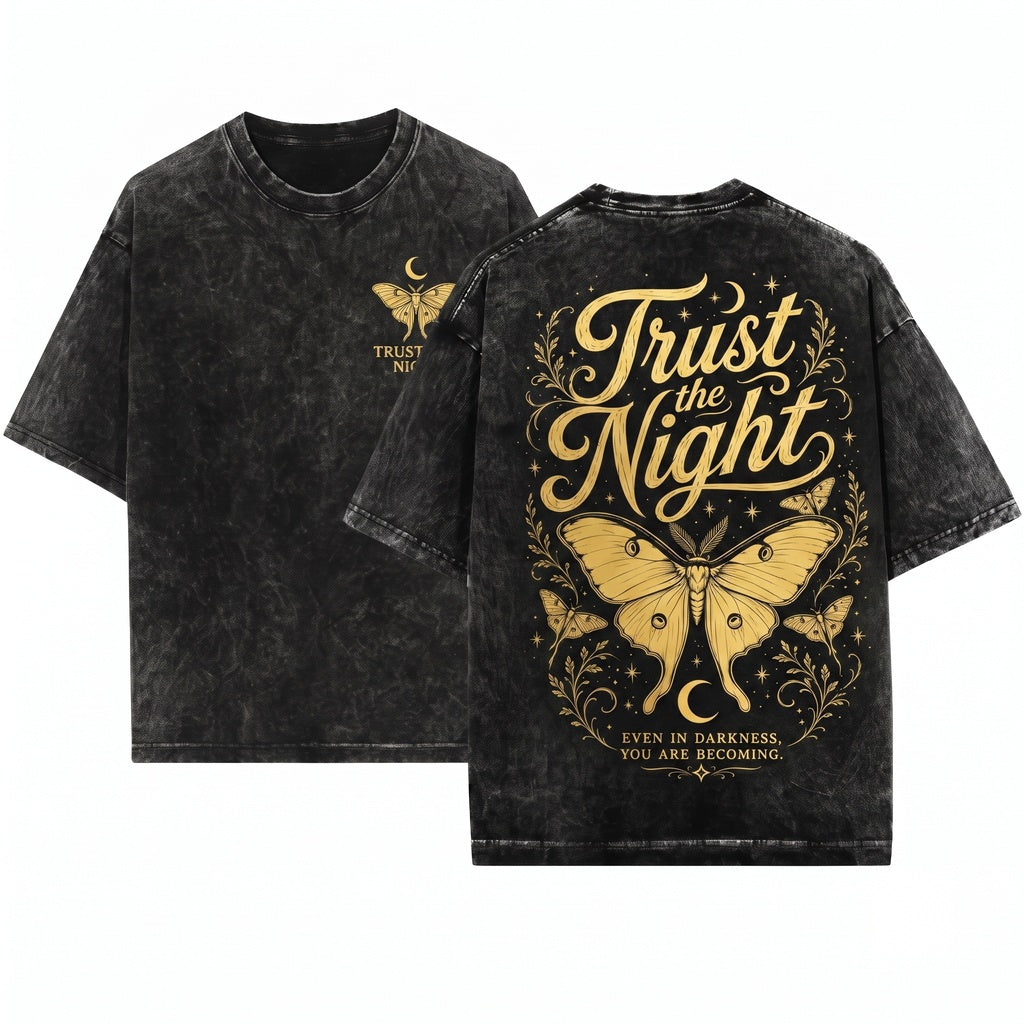 Luna Moth Trust The Night Graphic Nature Lovers Unisex Wash T-Shirt