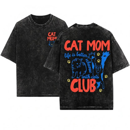 Funny New Cat Mom Fur Mama Lover Gift For Unisex Wash T-Shirt
