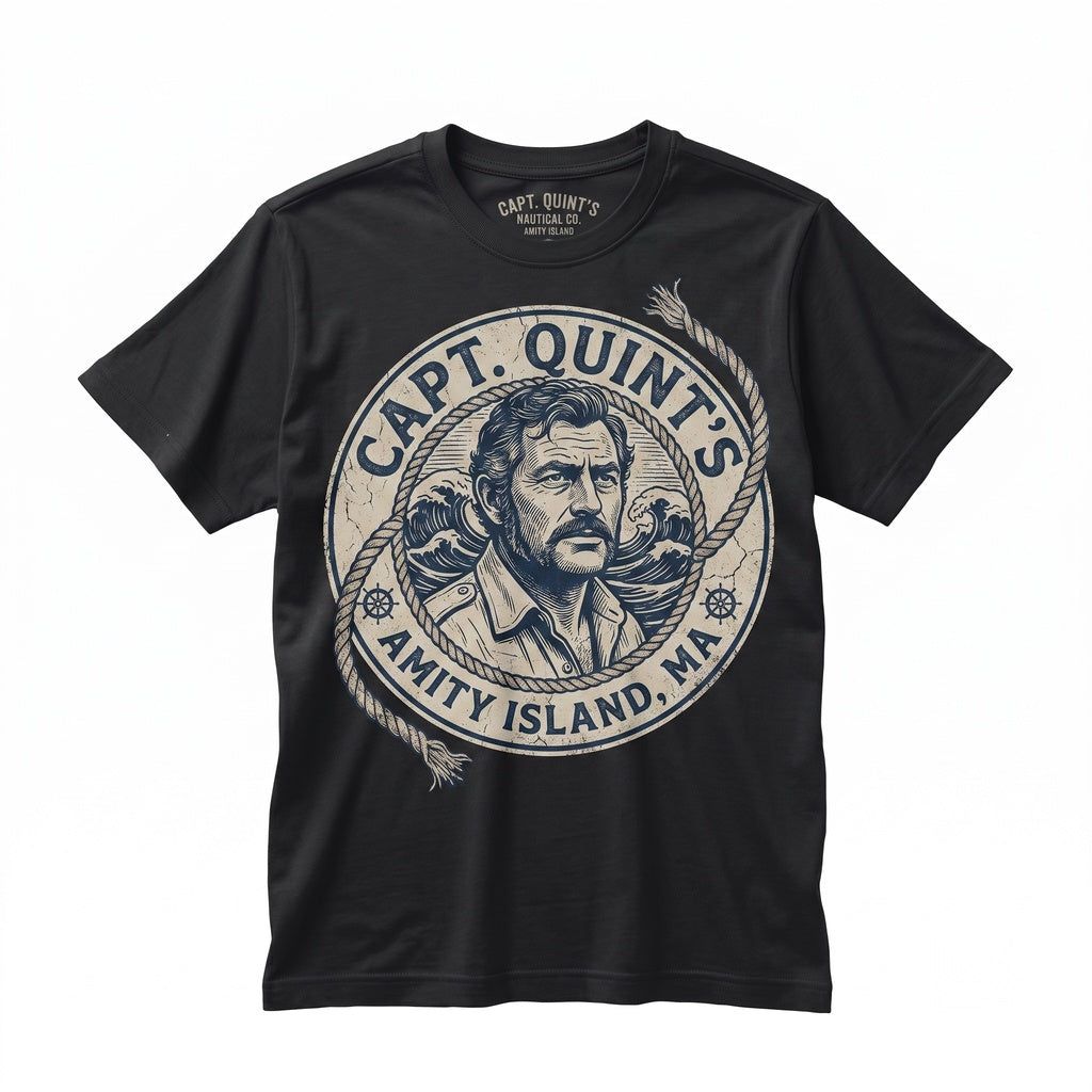 Captain Quint Amity Island Shark Hunter Vintage Ocean Graphic Cotton Novelty Unisex TShirt