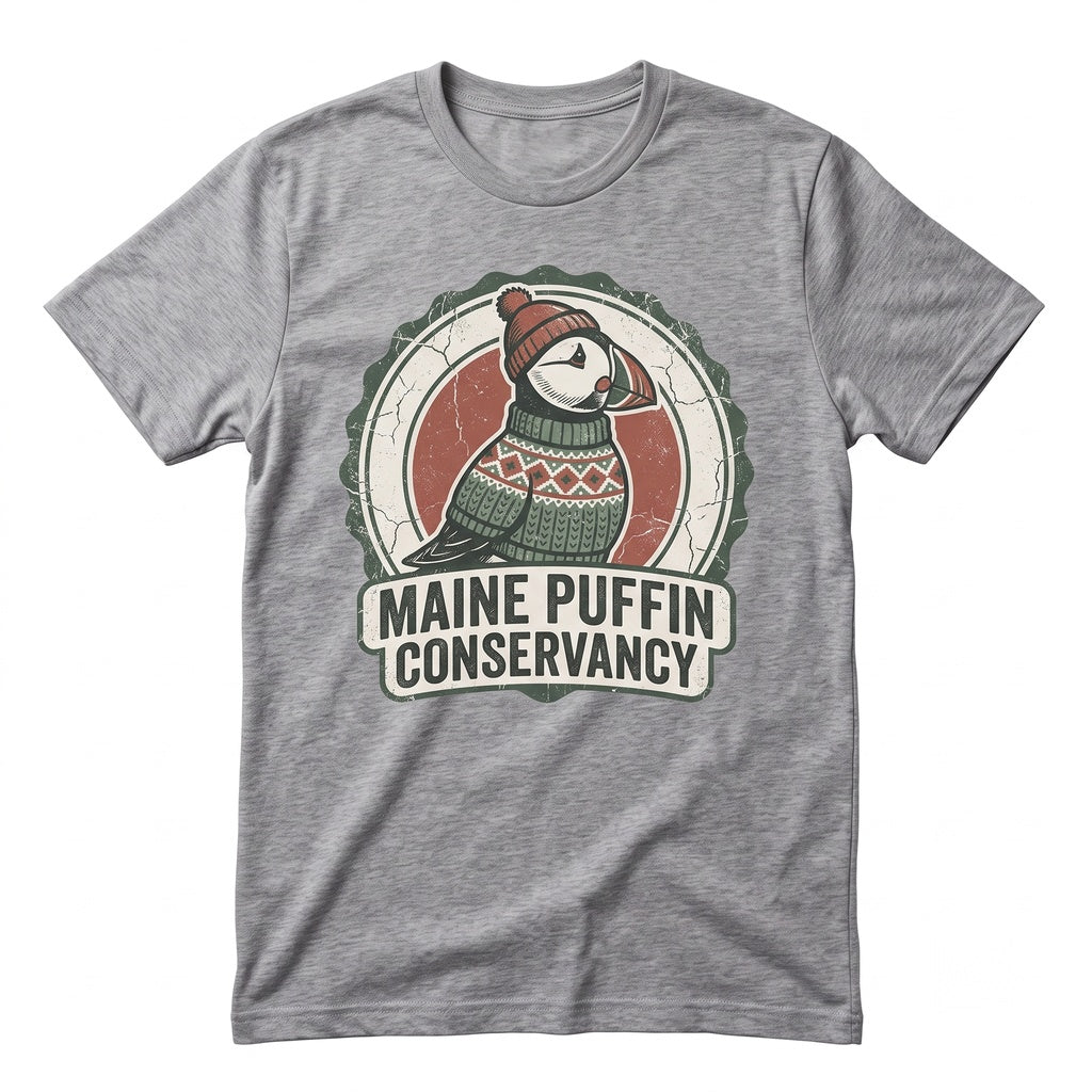 Cute Puffin Illustrated Bird Lover Kawaii Animal Fan Whimsical Seabird Art Gift for Her Unisex TShirt