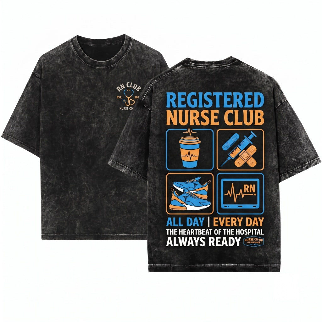 Retro Registered RN Nurse New Nursing School Gift Unisex Wash T-Shirt