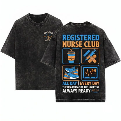 Retro Registered RN Nurse New Nursing School Gift Unisex Wash T-Shirt