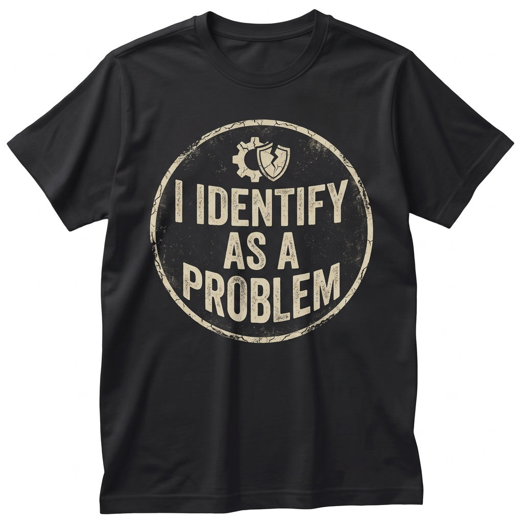 I Identify As A Problem Sarcastic Funny Saying Humorous Birthday Christmas Gifts For Him Her Unisex TShirt
