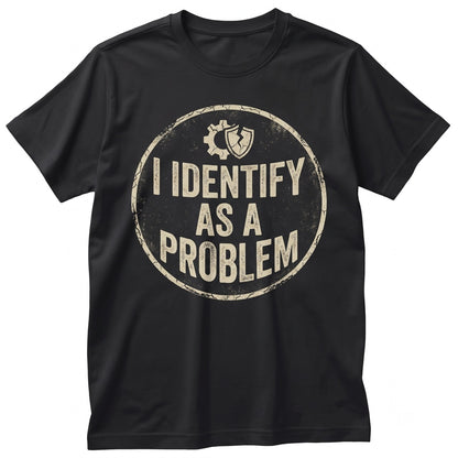 I Identify As A Problem Sarcastic Funny Saying Humorous Birthday Christmas Gifts For Him Her Unisex TShirt