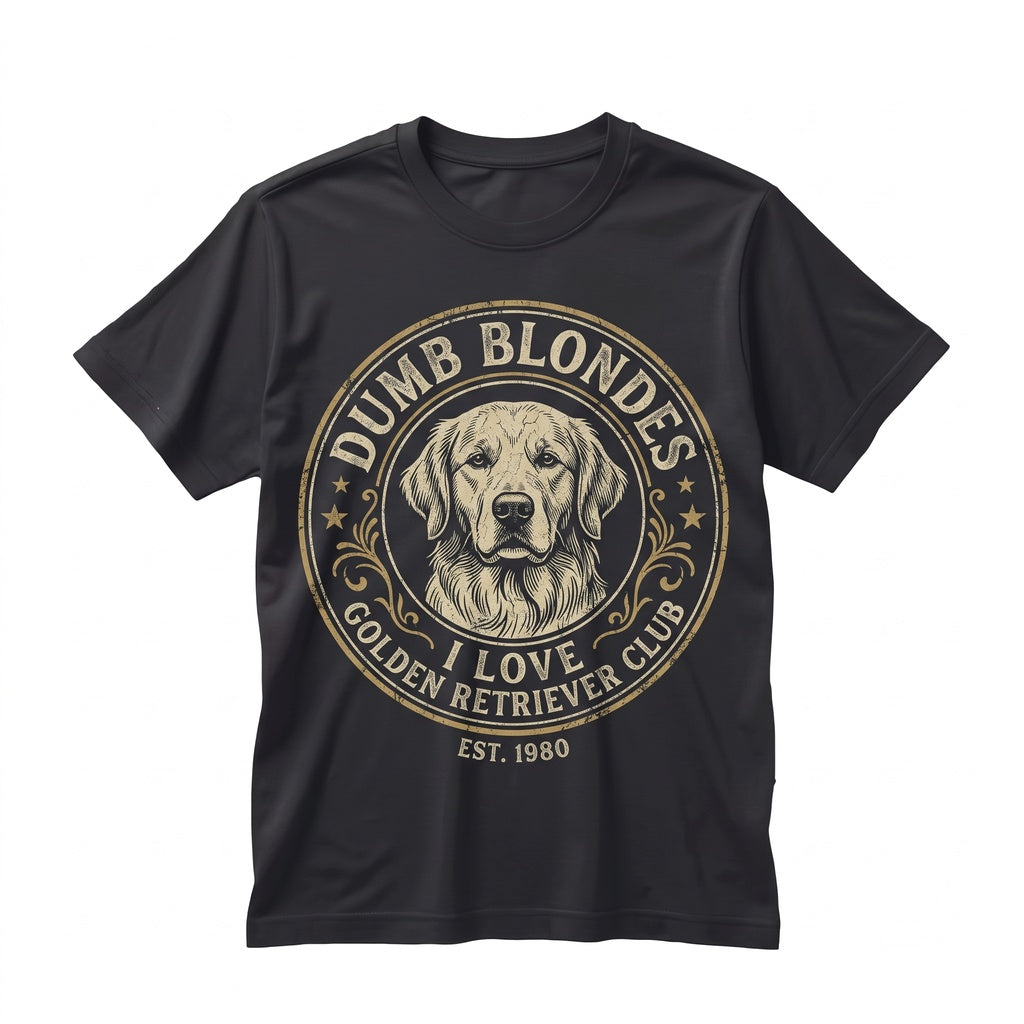 I Love Dumb Blondes Funny Golden Retriever Dog Lover Pet Owner Graphic Cotton Apparel Unisex TShirt