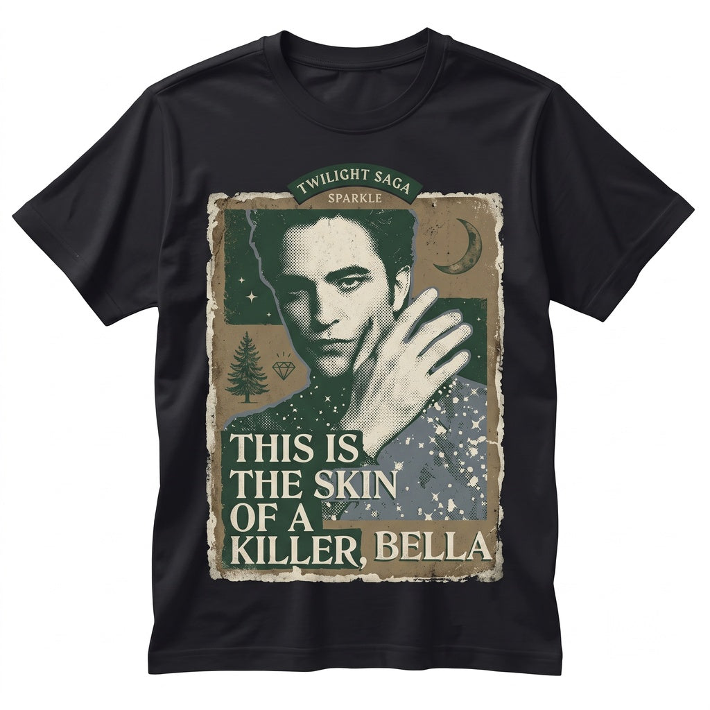 Robert Pattinson Twilight Skin Of A Killer Bella White Graphic Memes Unisex TShirt
