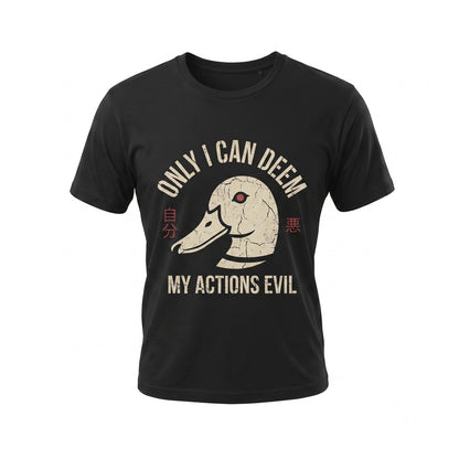 Funny Evil Actions Duck Graphic Novelty Meme Cotton Crewneck Unisex TShirt