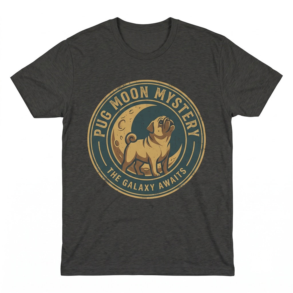 Funny Pug Howling at Full Moon Vintage 90s Retro Animal Dog Mom Silly Graphic Gift Unisex TShirt