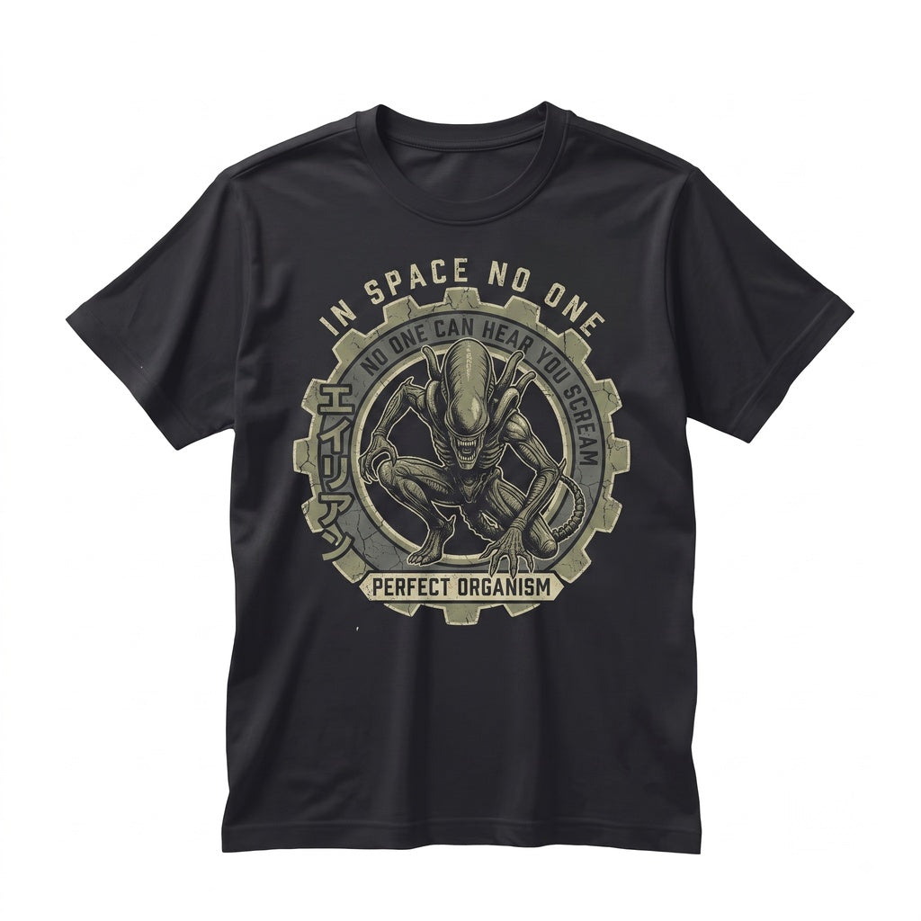 Extraterrestrial Creature Retro Sci-Fi Horror Movie Aesthetic Japanese Graphic Unisex TShirt