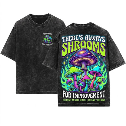 Trippy Magic Mushrooms Psychedelic Acid Shrooms Getting High LSD Spiritual Lover Unisex Wash T-Shirt