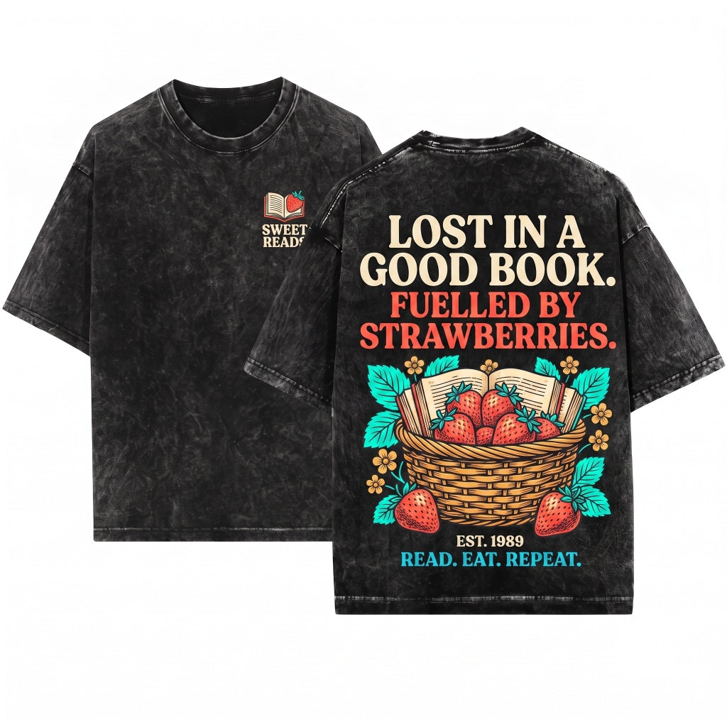 Reading Is My Jam Book Lover Graphic Unisex Wash T-Shirt