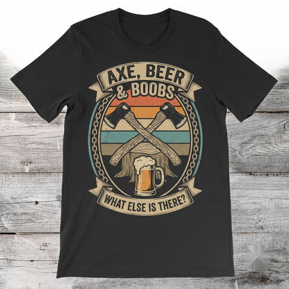 Funny Axe Throwing Beer Drinker Hatchet Thrower Gift Cool Hobby Tournaments Costume Present Unisex TShirt