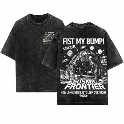 Hail Mary Rocky Alien Graphic Fist Bump Funny Sci-Fi Space Quote Design Fan Gift Unisex Wash T-Shirt