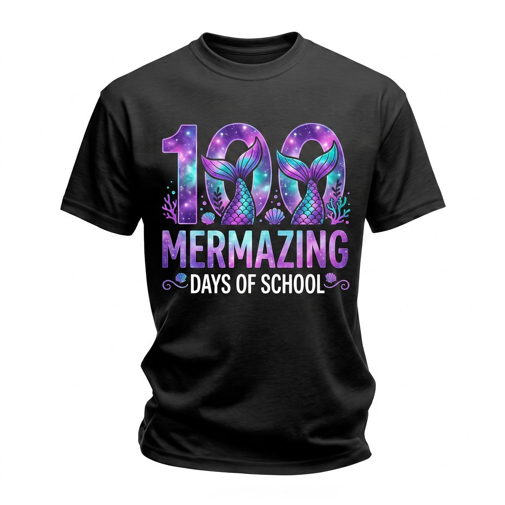 100th Mermazing Days Of School Mermaid Cute Girls Student Teacher Gift Unisex TShirt