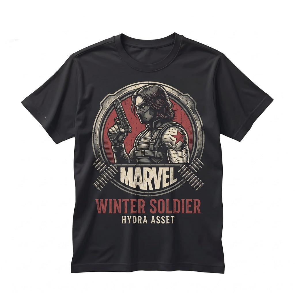 Vintage Bucky Barnes Retro Graphic Superhero Assassin Apparel, 1940s Comic Fan Merchandise, Cotton Unisex TShirt