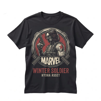 Vintage Bucky Barnes Retro Graphic Superhero Assassin Apparel, 1940s Comic Fan Merchandise, Cotton Unisex TShirt