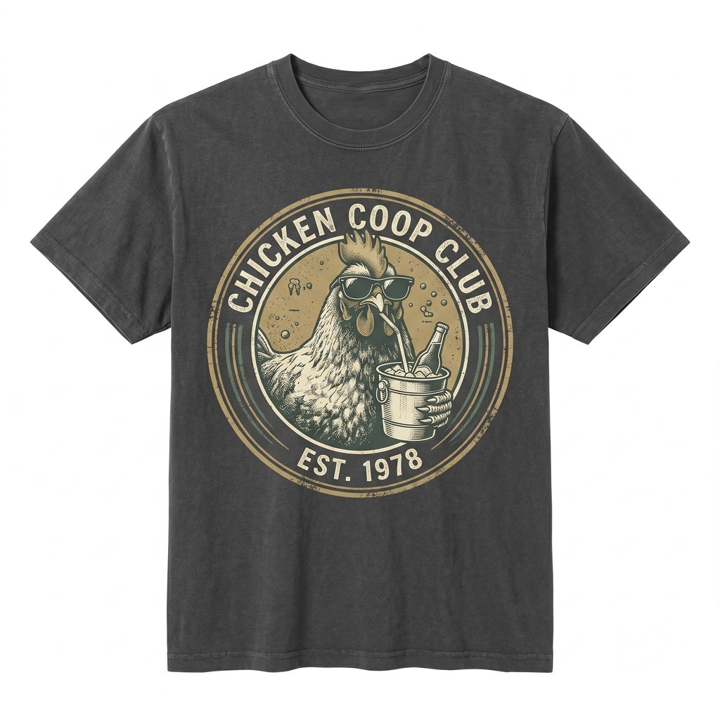 Chicken Drinking Iced Coffee Funny Animal Graphic Meme Lover Sarcastic Humor Gift Unisex TShirt