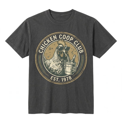 Chicken Drinking Iced Coffee Funny Animal Graphic Meme Lover Sarcastic Humor Gift Unisex TShirt