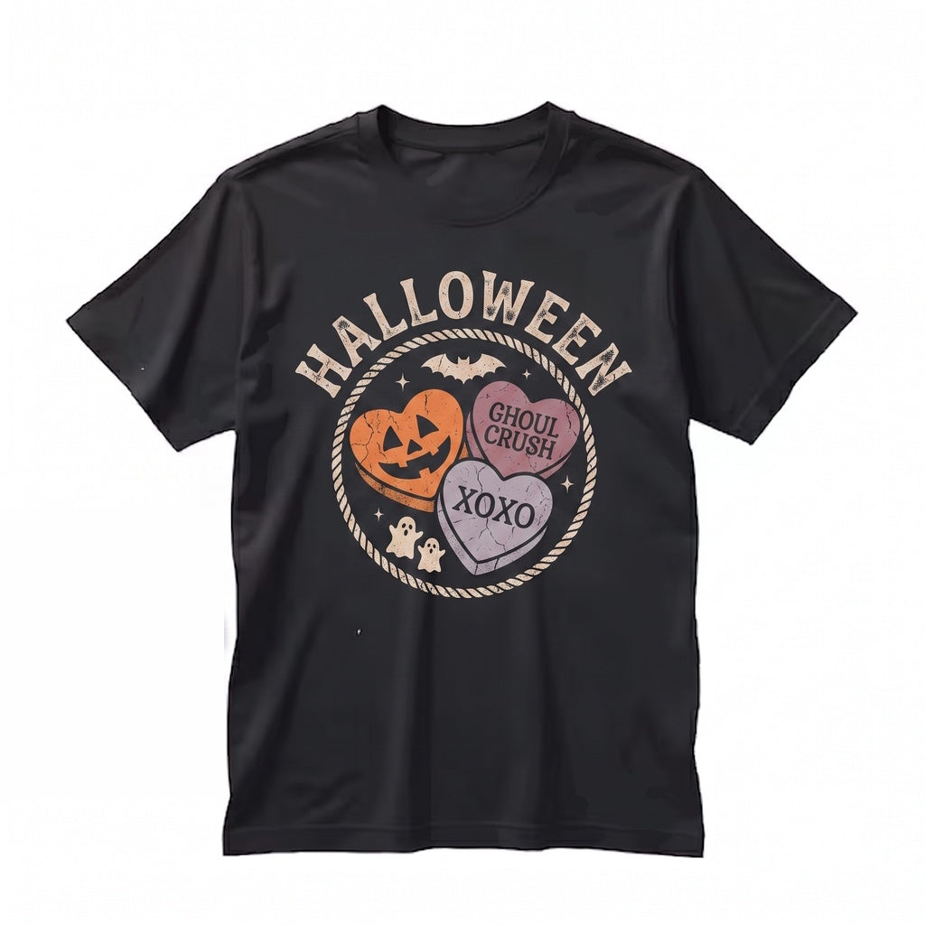 Valloween Spooky Valentine Conversation Heart Funny Romance Cute Graphic Pullover Top Unisex TShirt