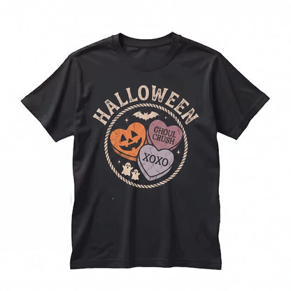 Valloween Spooky Valentine Conversation Heart Funny Romance Cute Graphic Pullover Top Unisex TShirt