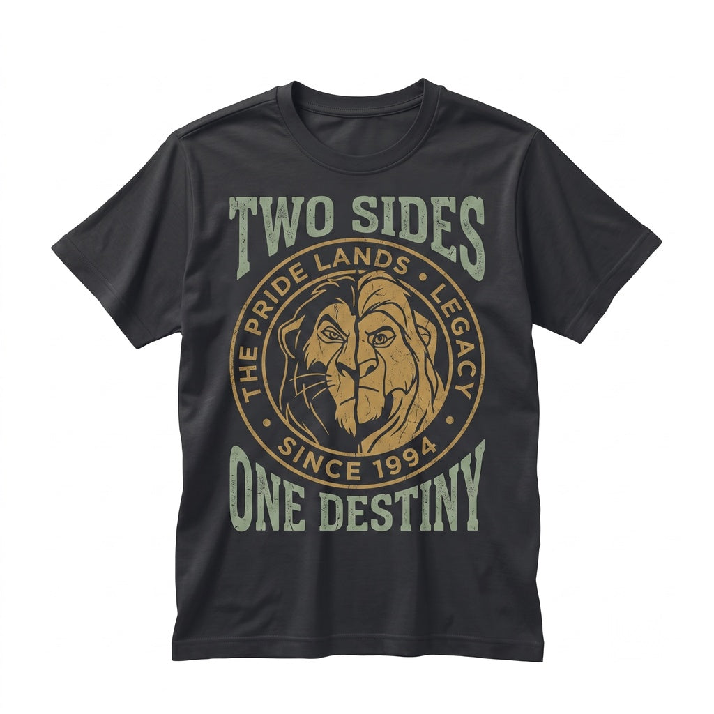 Retro Lion Brothers Split Face Graphic Disney Vacation Family Trip Gifts Unisex TShirt