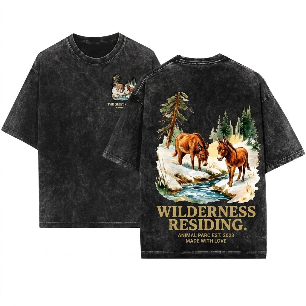 Rustic Farm Animal Donkey Graphic Pullover Cozy Countryside Nature Gift Unisex Wash T-Shirt