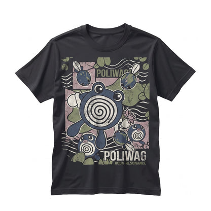 Poliwag Stained Glass Cute Water Tadpole Suncatcher Window Hanging Lily Pad Pond Gamer Room Housewarming Fan Unisex TShirt