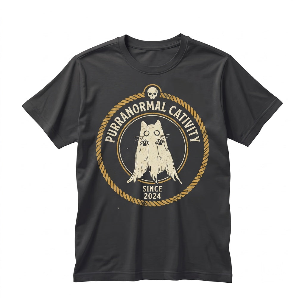 Purranormal Cativity Funny Ghost Halloween Spooky Feline Lover Gift Unisex TShirt