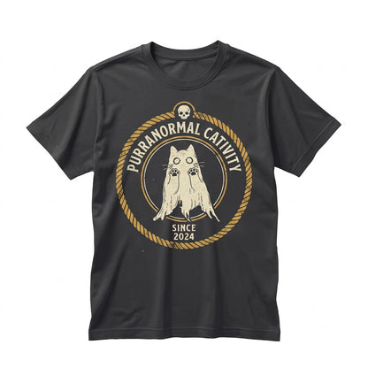 Purranormal Cativity Funny Ghost Halloween Spooky Feline Lover Gift Unisex TShirt