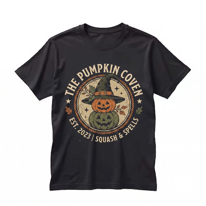 Pumpkin Witch Stacked Jack O Lantern Graphic Autumn Harvest Gothic Spooky Seasonal Gift Unisex TShirt