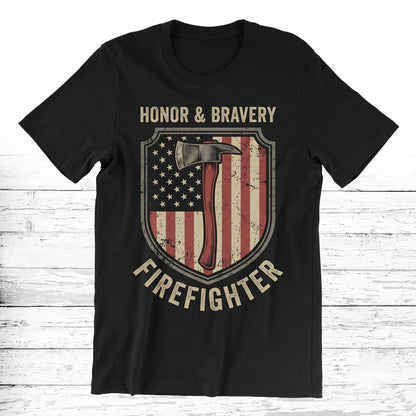 American Flag Firefighter Dad Gift Fire Department Apparel Unisex TShirt