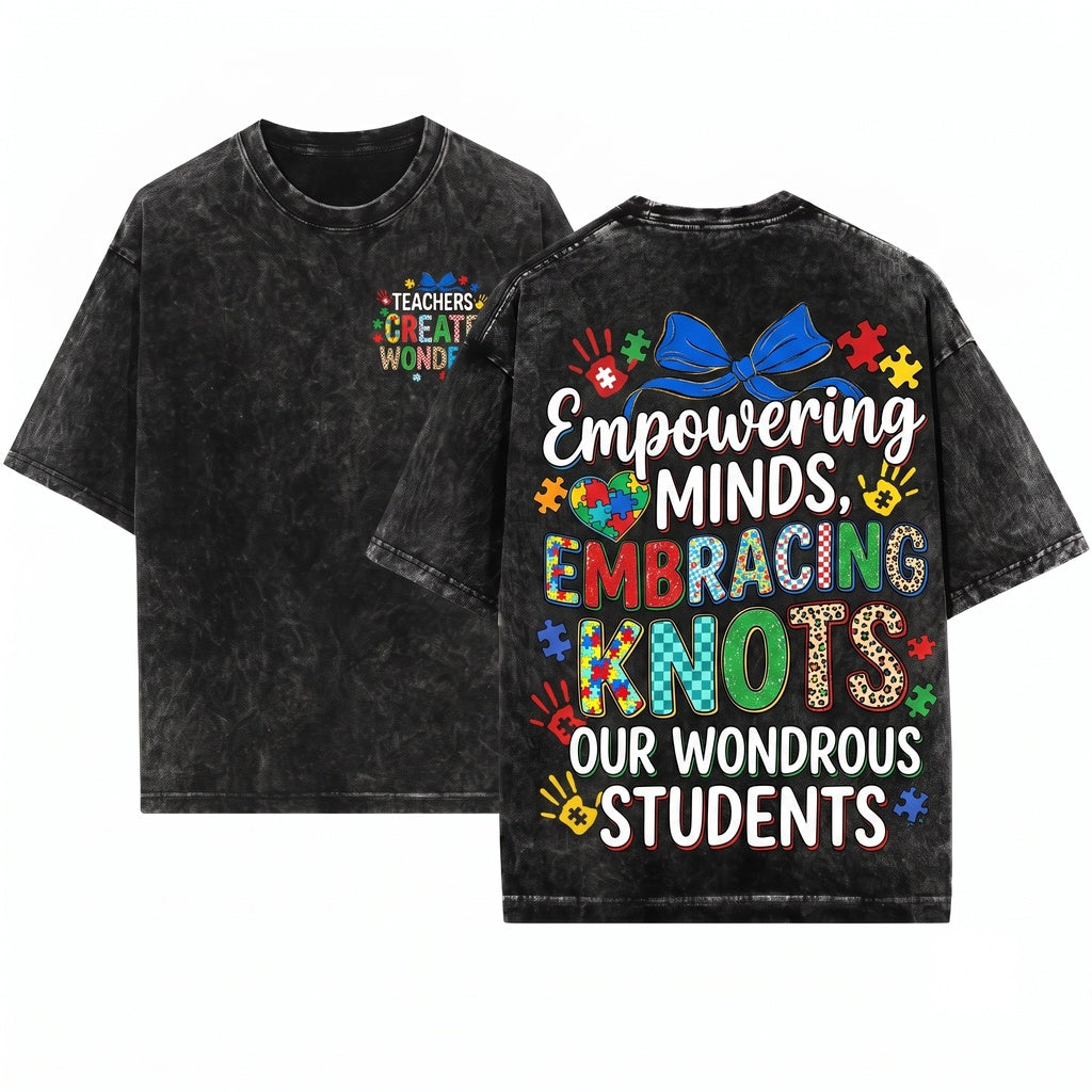Autism Awareness Teacher Design Puzzle Piece Special Education Gift Sublimation PNG Unisex Wash T-Shirt